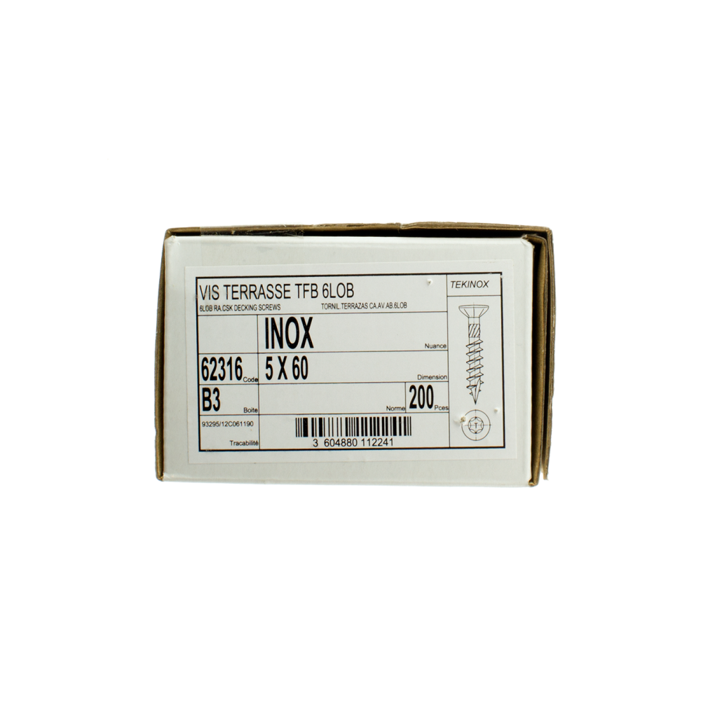 Vis Inox A2 Torx (x200 pour 8m2)