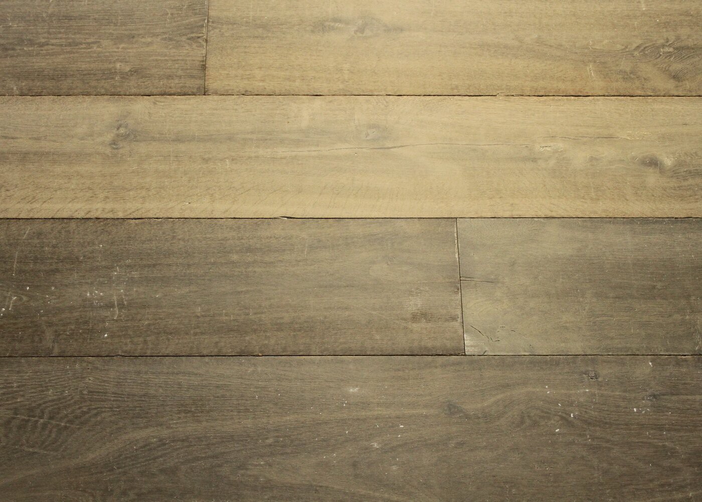 Lot 442 - 12.6 m2 - Plancher chêne massif avec patine antiquaire Vieilli Huile aqua 15x260x1500-2500