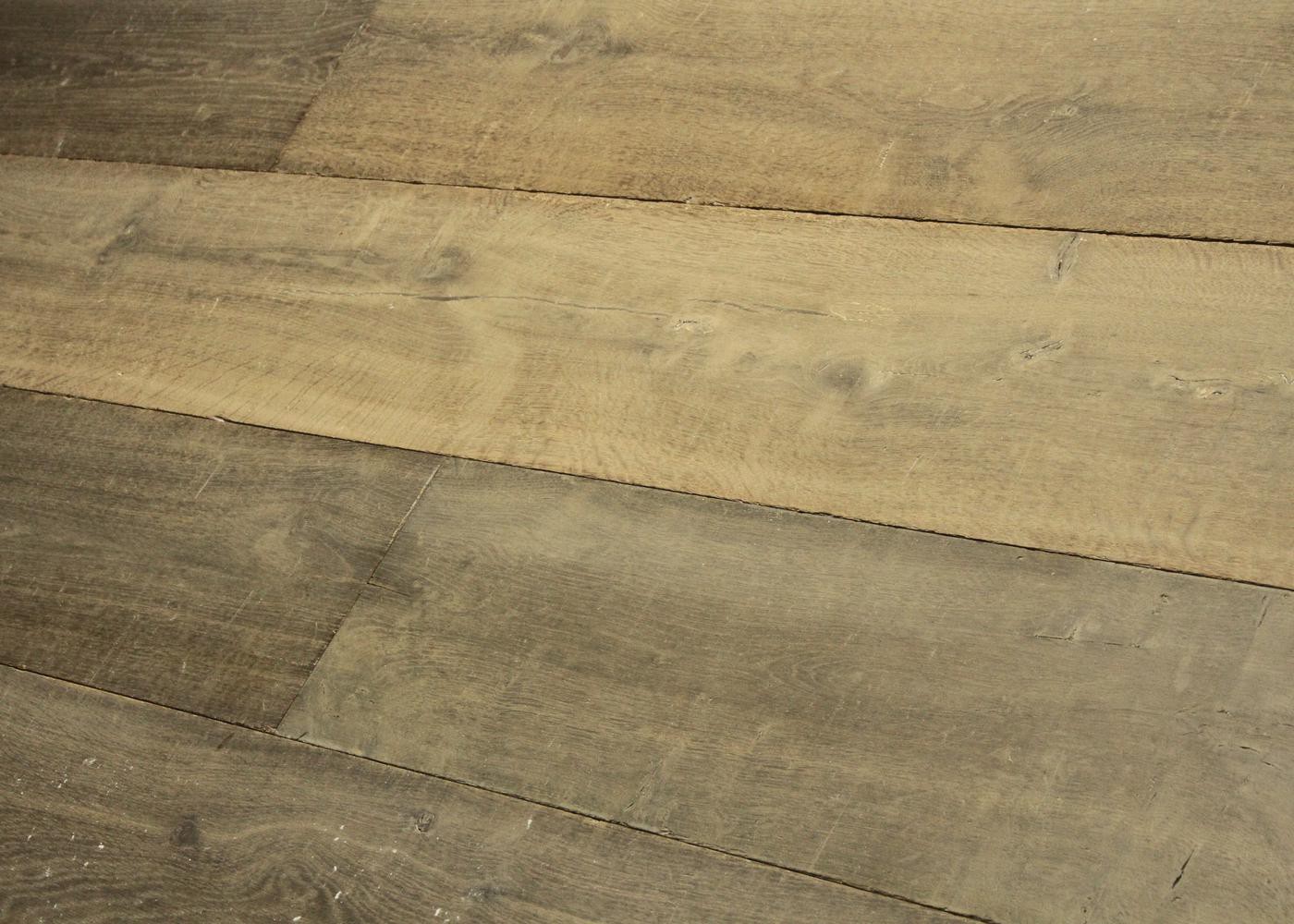 Lot 442 - 12.6 m2 - Plancher chêne massif chêne avec patine antiquaire Vieilli Huile aqua 15x260x1500-2500