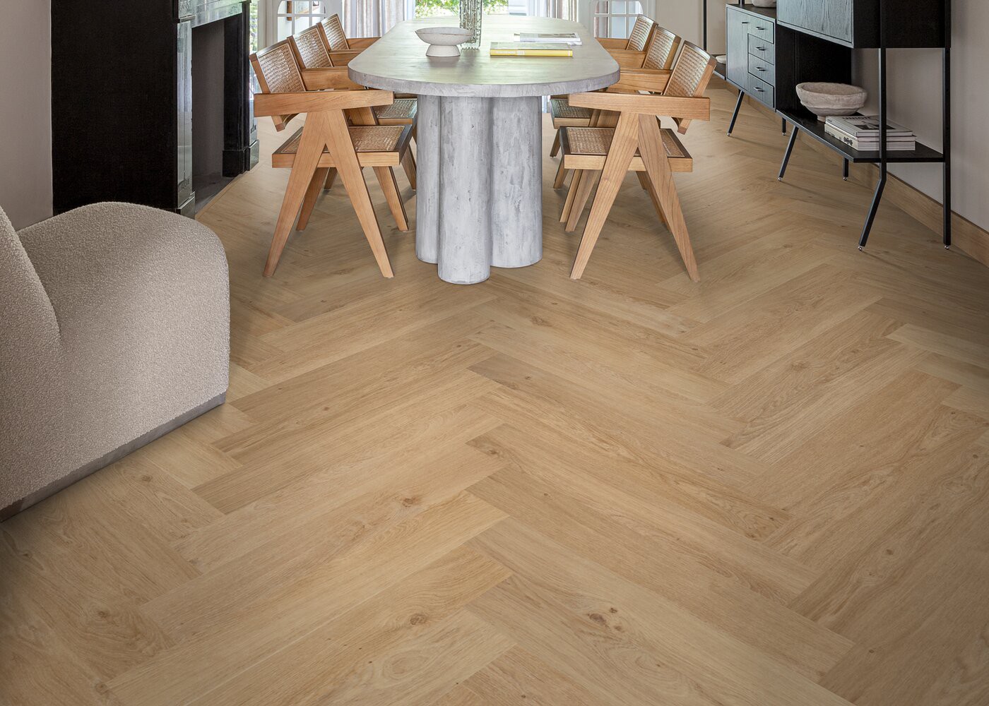 Vinyle rigide Chêne Toro Bâton rompu GO4 passage commercial 4.5x125x750