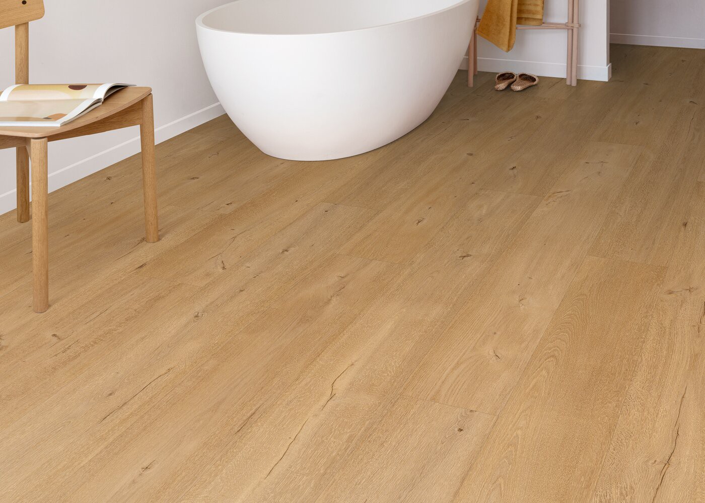 Vinyle rigide Chêne Frangipane passage commercial 4.5x240x2000