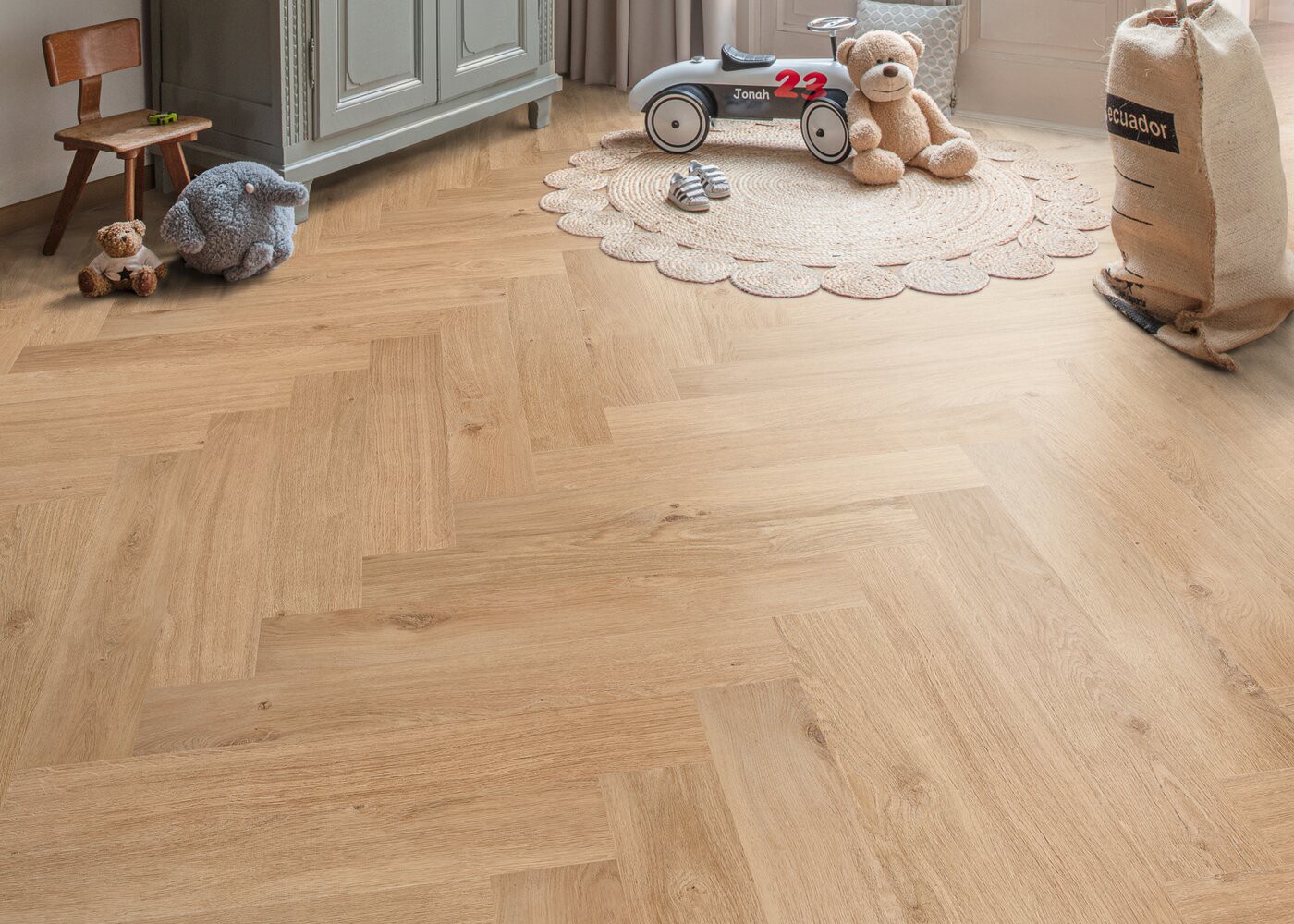 Vinyle rigide Ch&ecirc;ne Anago B&acirc;ton rompu passage commercial 4.5x125x750