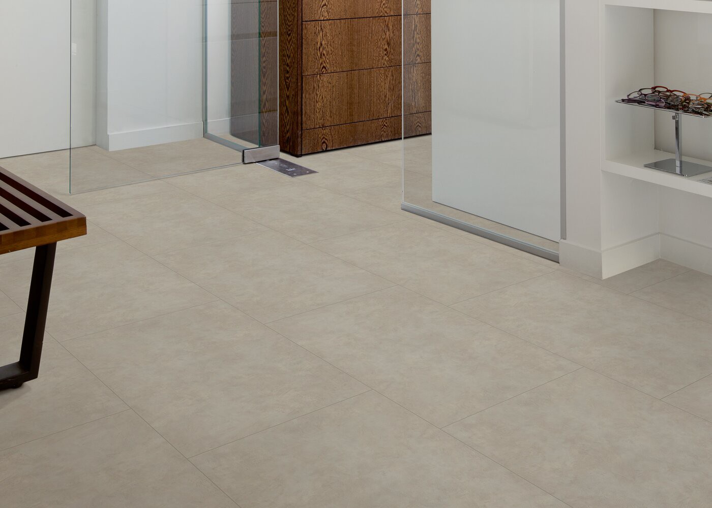 Vinyle rigide Béton Sel de Mer passage commercial 4.5x600x900