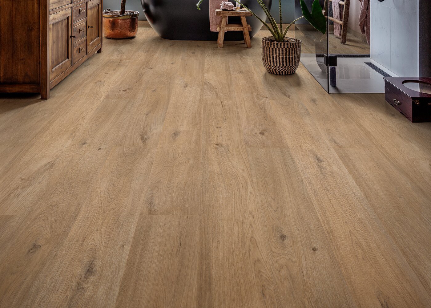 Vinyle rigide Chêne Teddy Bear XL passage commercial 4.5x240x2000