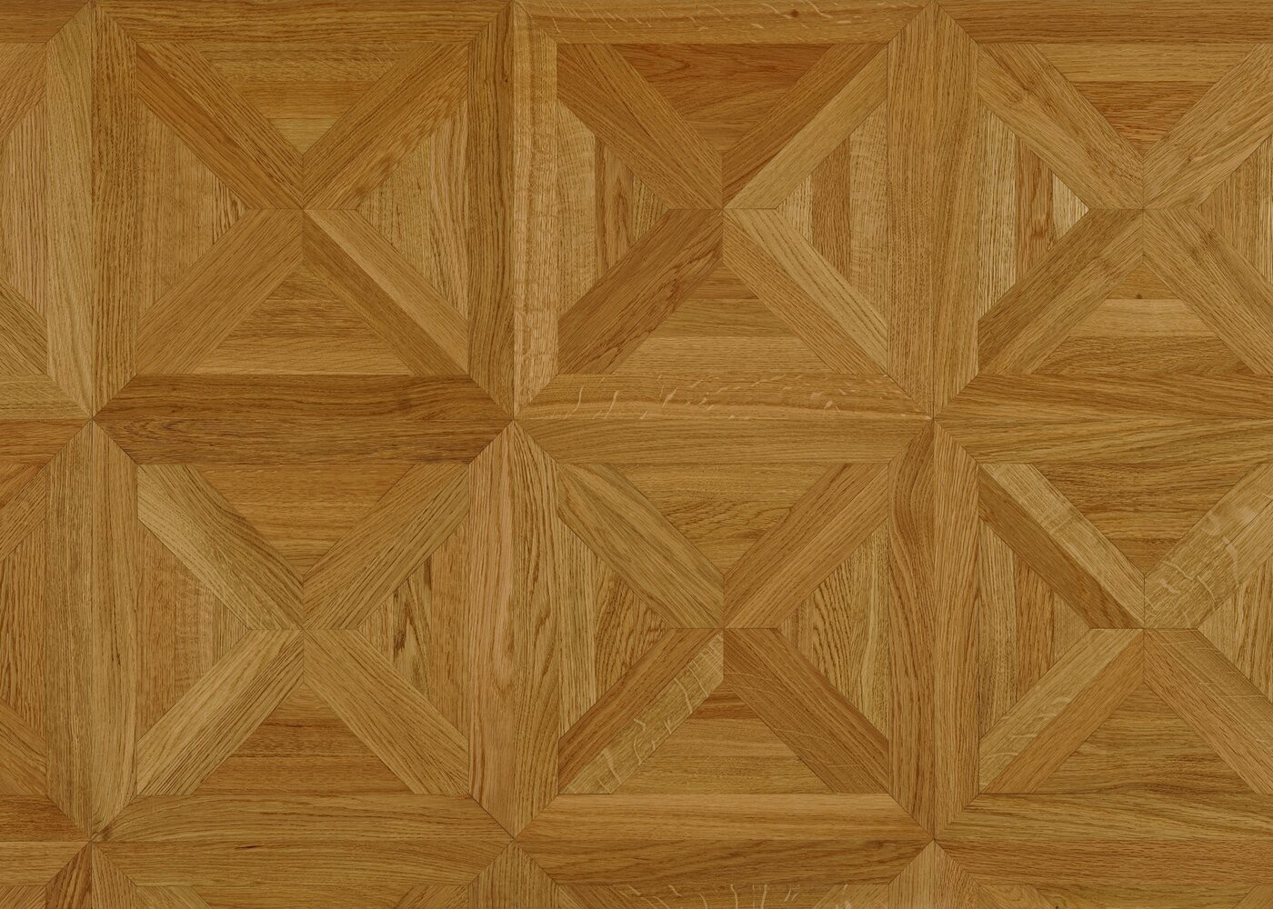 Dalles marqueterie chêne contrecollé décor 5 vernis satiné PRBis 14x392x392