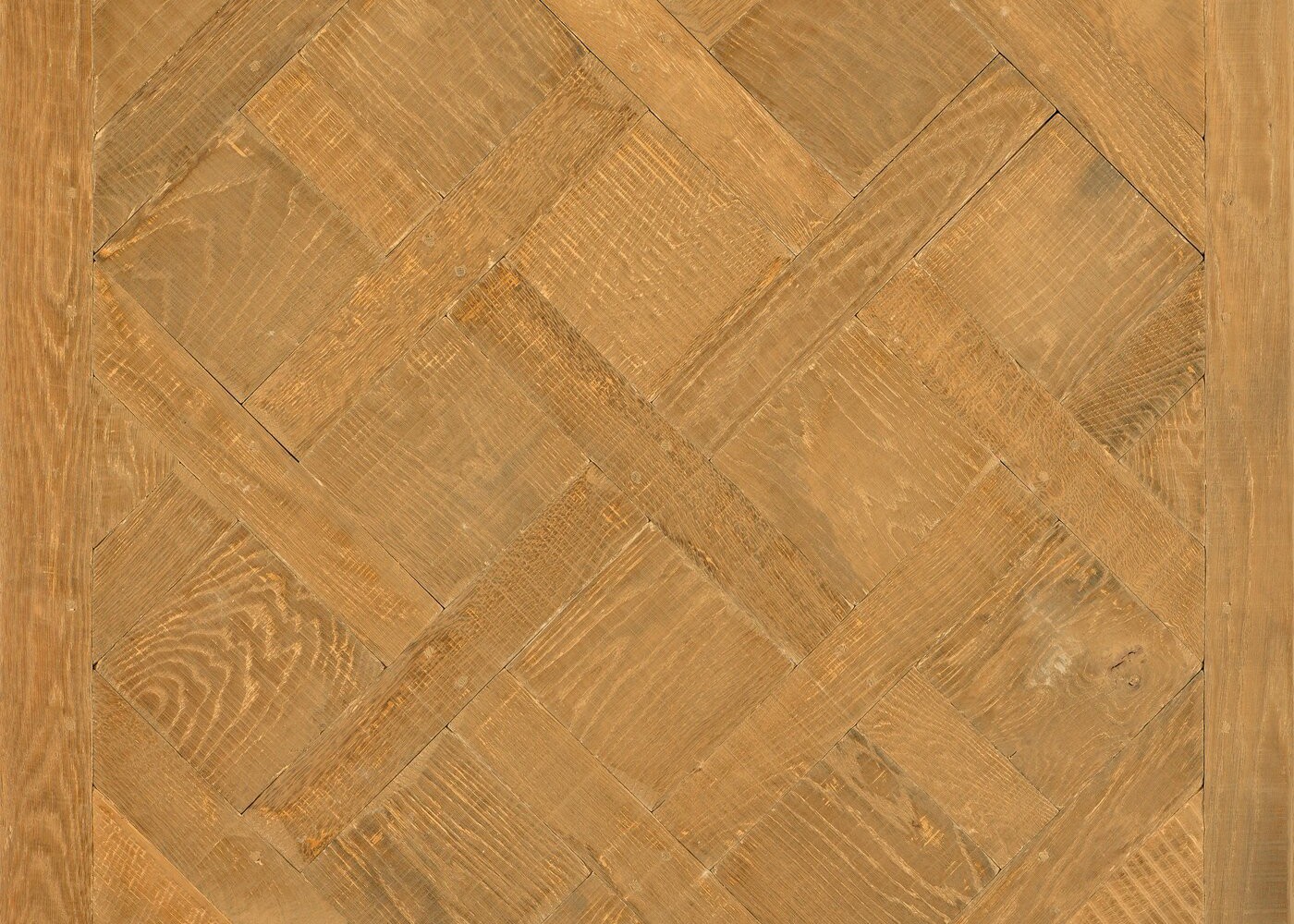 Lot 06bisV - 58 dalles Versailles en chêne massif rives abimées élégance vieilli huile cire Deauville - fsc - 60 m2 - 20x1020x1020