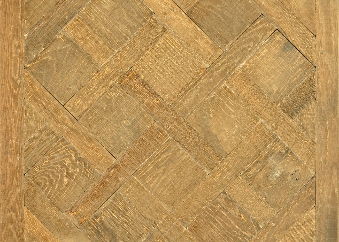 Lot 07V - 23 dalles Versailles en chêne massif rives abimées élégance vieilli huile cire Granville - fsc - 23 m2 - 20x1020x1020