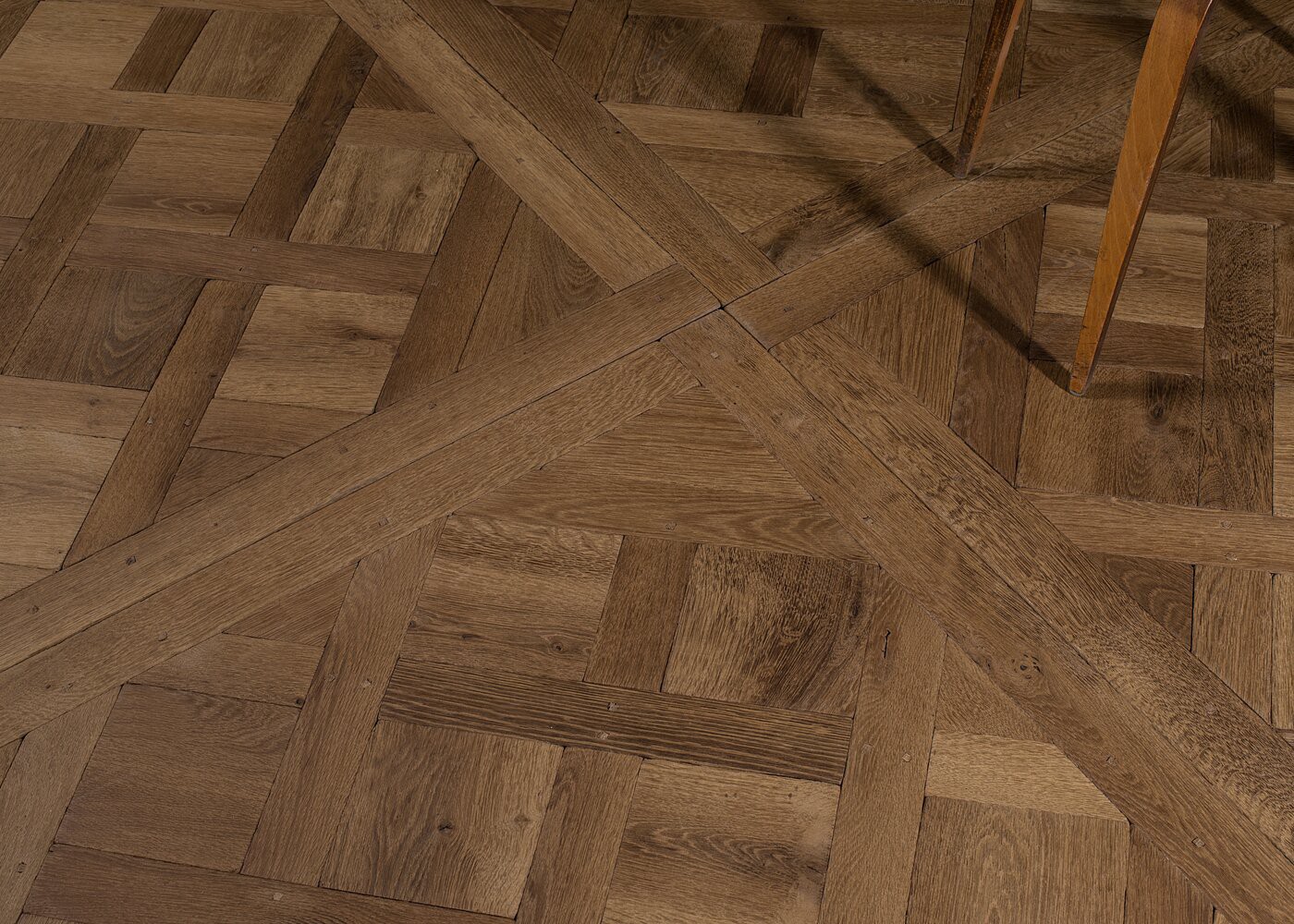 Parquet chêne massif Versailles COZUMAL vieilli huile cire 15x1020x1020