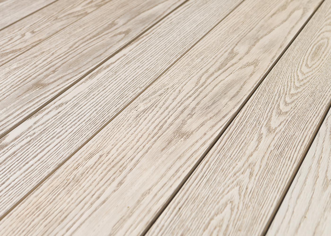 Terrasse composite minéral brossé Chêne Cérusé 32x126x3600