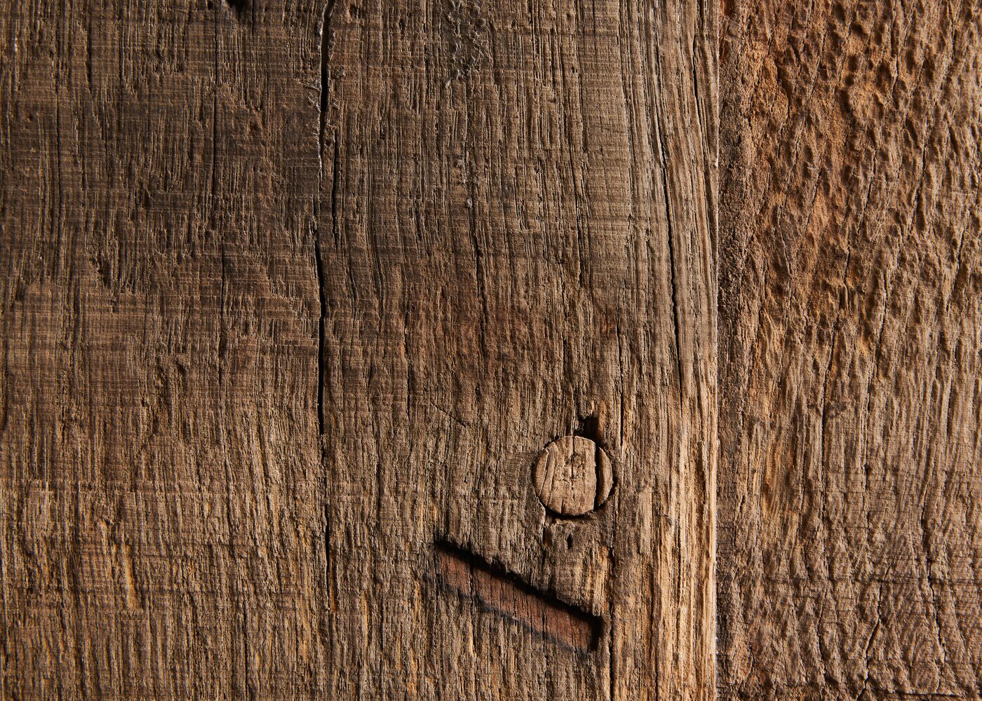 Panneaux 3 plis campagne vieilli ch&ecirc;ne Fond de Wagon Anvers brut 1 face 25x1210x2470