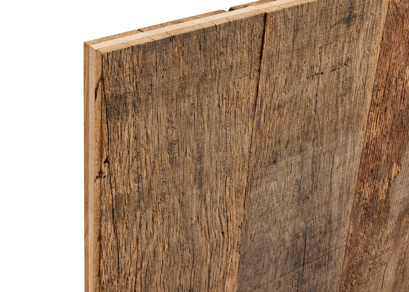 Panneaux 3 plis campagne vieilli ch&ecirc;ne Fond de Wagon Anvers brut 1 face 25x1210x2470