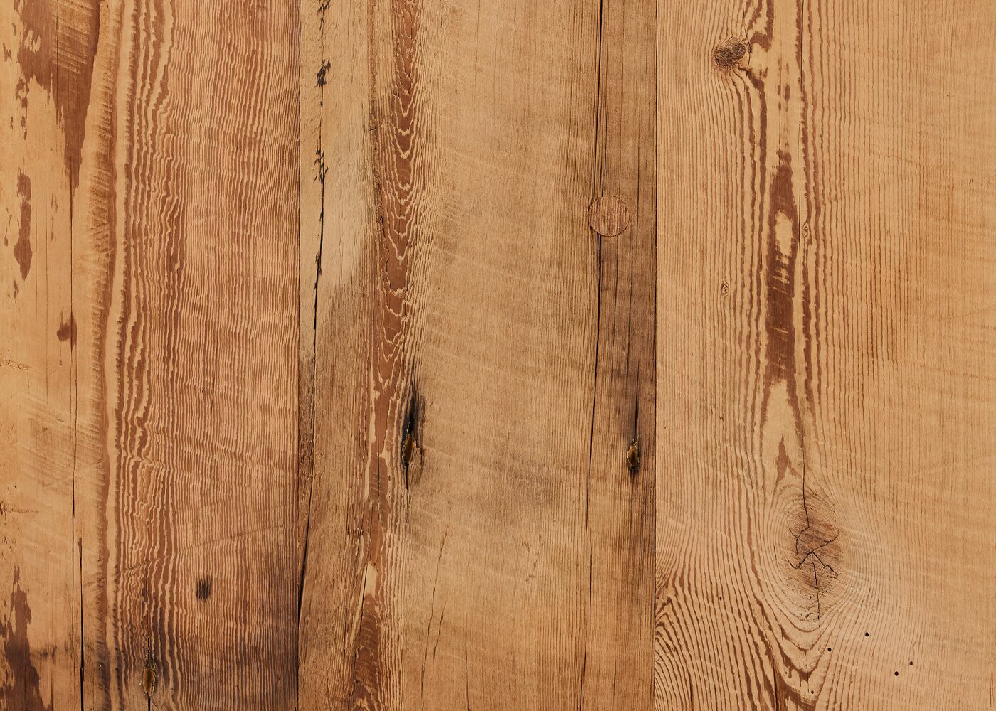 Panneau 3 plis en vieux bois Marron bross&eacute; brut 1 face plaqu&eacute;e 26x1250x3000