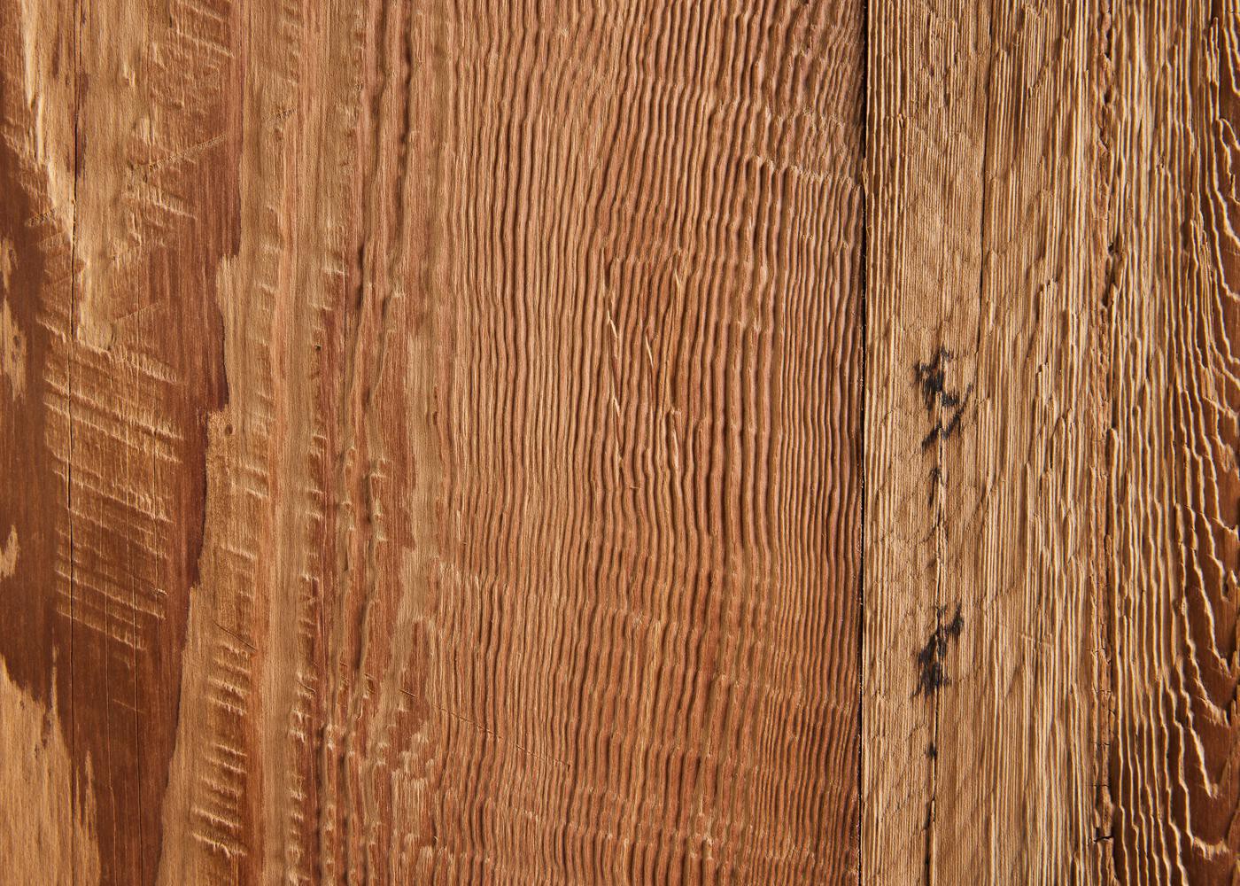 Panneau 3 plis en vieux bois Marron brossé brut 2 faces plaquées 31x1250x3000