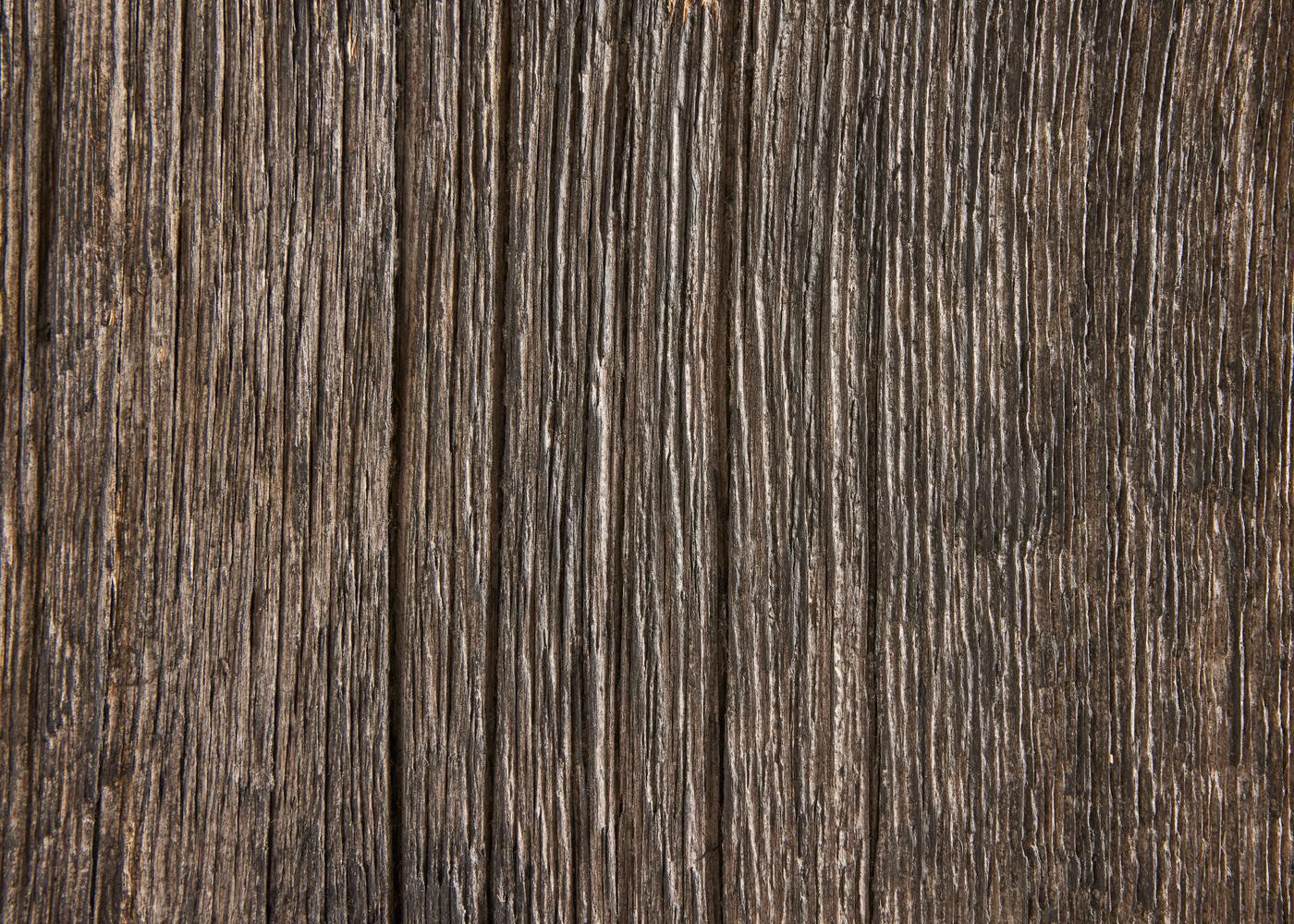 Panneau 3 plis en vieux bois Noir brut 1 face plaquée 26x1250x3000