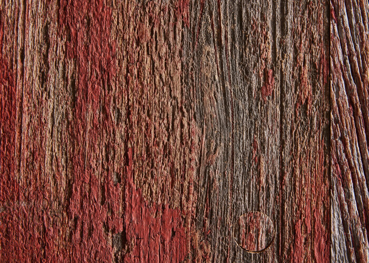 Panneau 3 plis en vieux bois Rouge brut 1 face plaqu&eacute;e 26x1250x3000