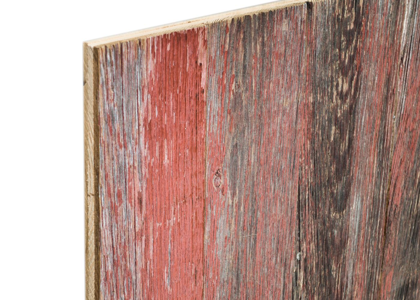 Panneau 3 plis en vieux bois brut peint d'origine en blanc, bleu, noir, rouge ou vert 1 face plaquée 25x1220x2470