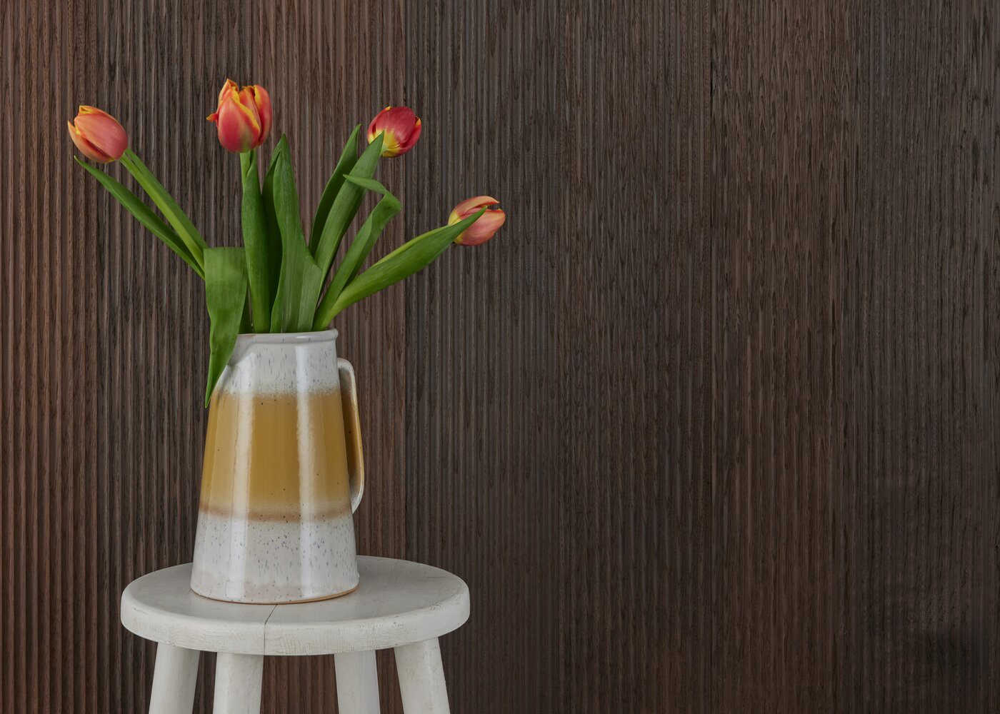 Panneau contrecollé décoratif mur ou plafond chêne thermochauffé brut Babylone 15x150x2480