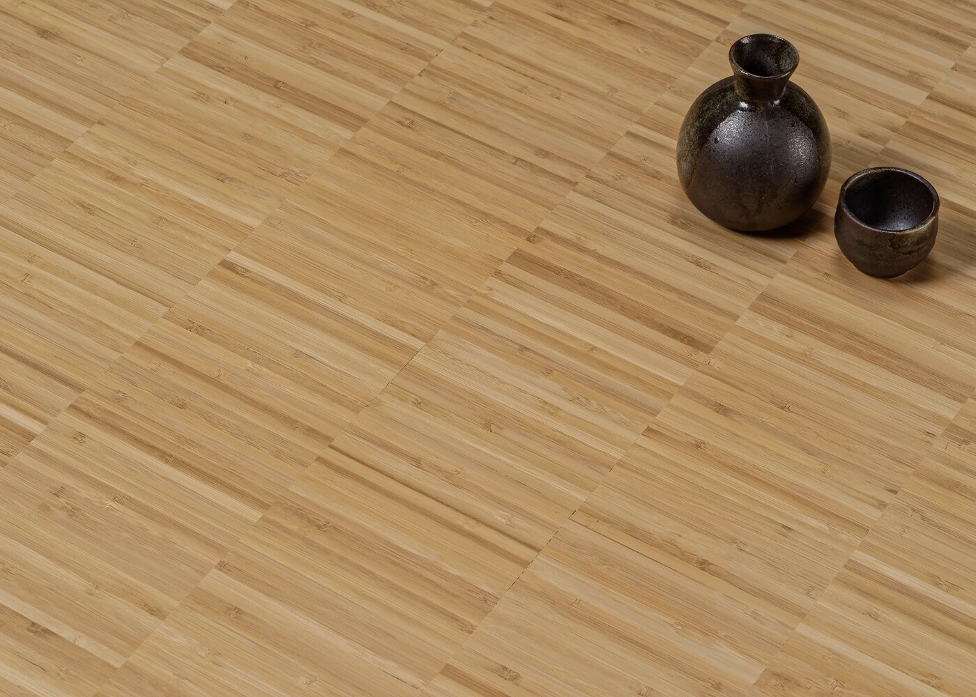 Parquet bambou massif Caf&eacute; Vertical 1 pli sur chant brut 10x140x280