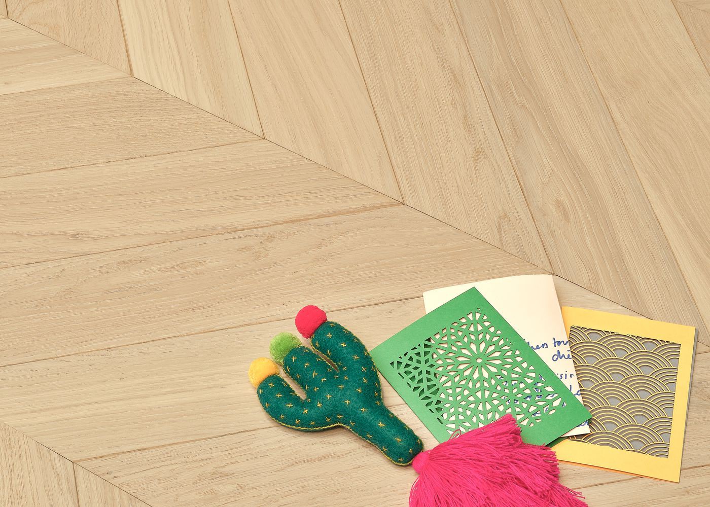 Parquet chêne contrecollé CHAMPLAIN huile cire Point de Hongrie 45° Elégance 15x100x600 (PàT)