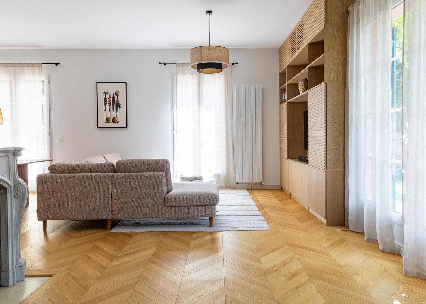 Parquet chêne contrecollé RASPAIL brossé vernis mat Point de Hongrie PRBis 14x90x589(PàP)