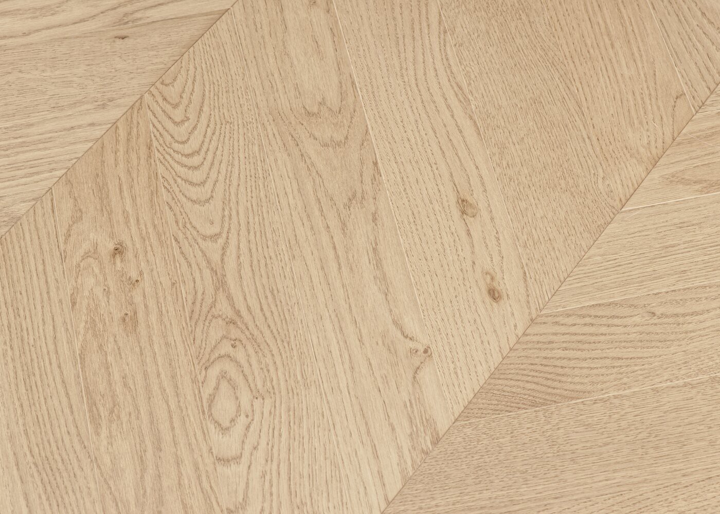 Parquet chêne contrecollé TURIN Point de Hongrie brossé vernis mat Elégance support HDF angle 45° 12x92x600