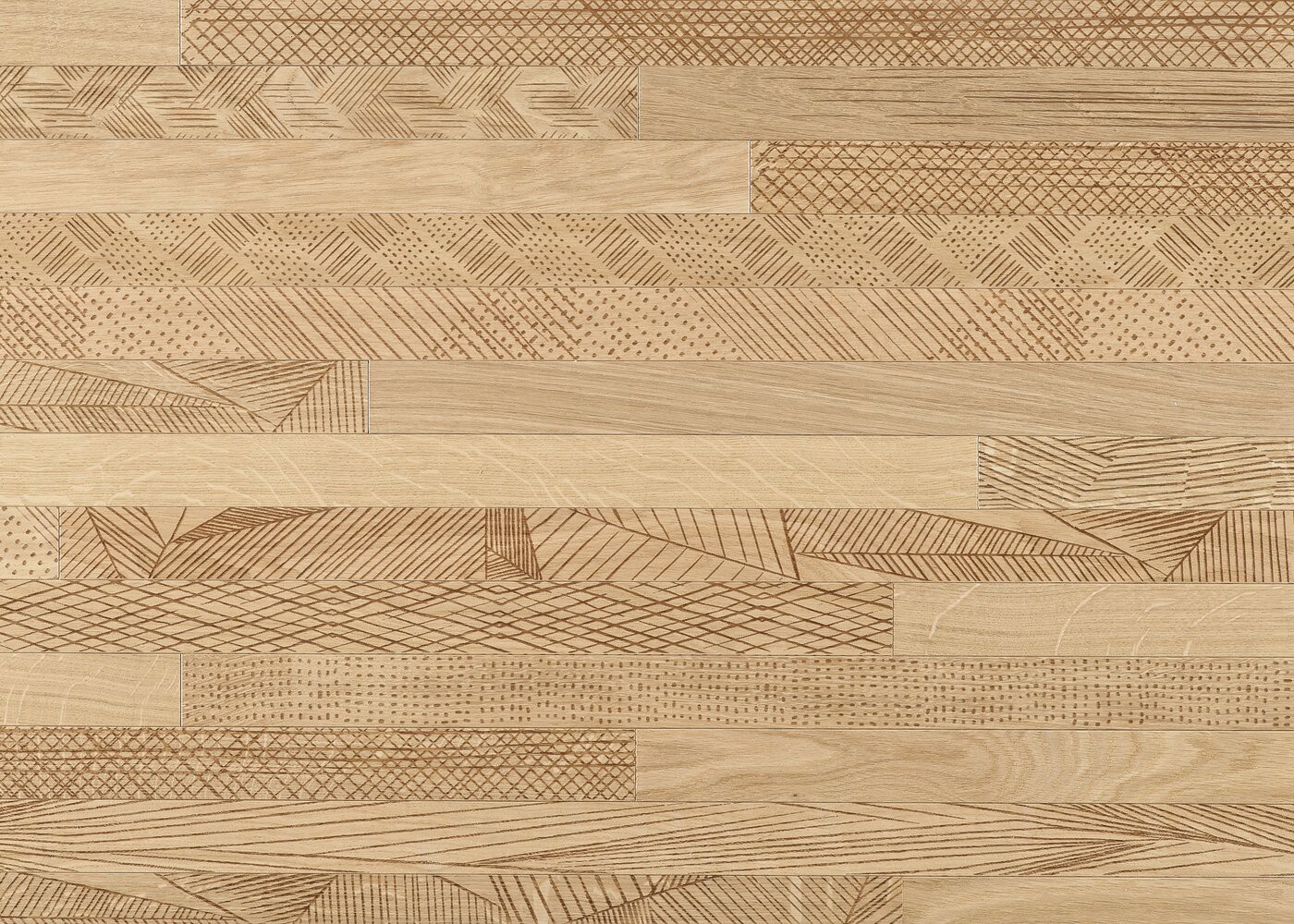 Parquet chêne contrecollé EMPREINTE GEOMETRIQUE PRBis support CP 12.5x140x1200