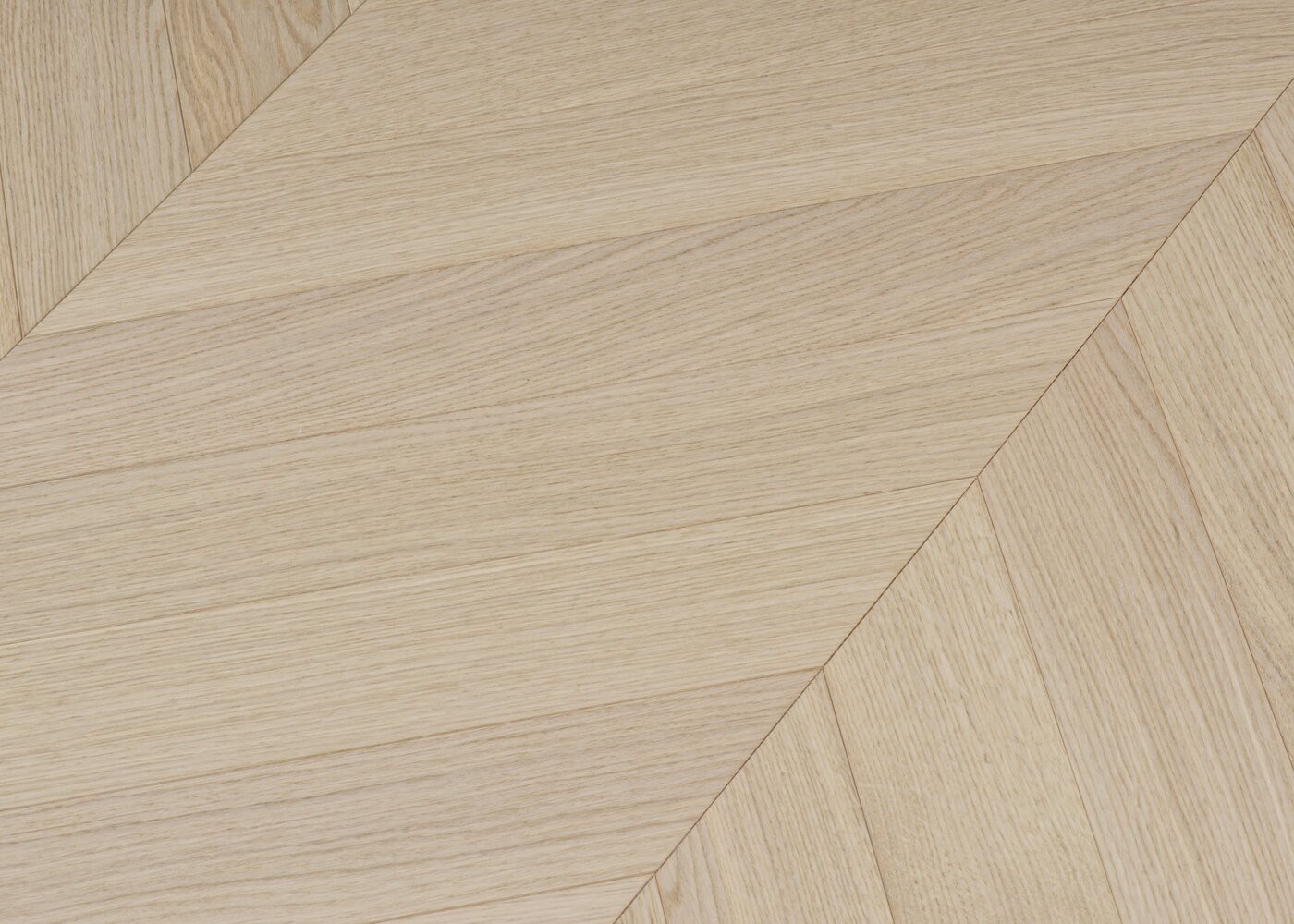 Parquet chêne contrecollé TURIN Point de Hongrie brossé vernis mat Select support HDF angle 45° 12x92x600