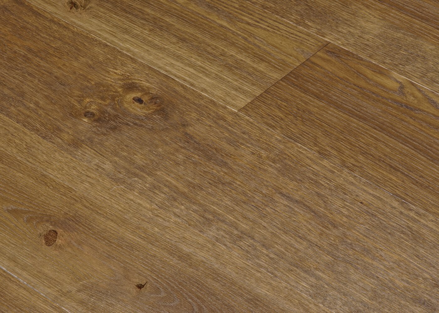 Parquet ch&ecirc;ne contrecoll&eacute; TREMEZZO bross&eacute; huile UV Mati&egrave;re support HDF 12x122x1190