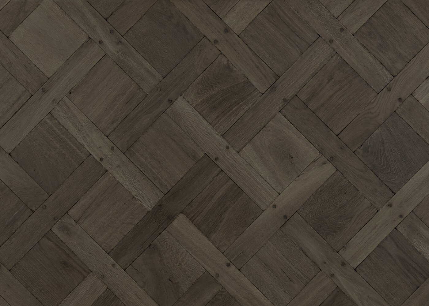 Parquet chêne contrecollé JERSEY vieilli Versailles sans cadre huile aqua 15mm et carrés de 160 & navettes de 65x390