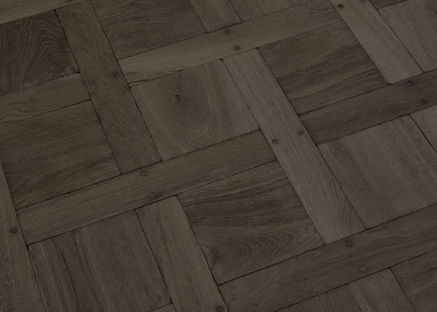 Parquet chêne contrecollé JERSEY vieilli Versailles sans cadre huile aqua 15mm et carrés de 160 & navettes de 65x390