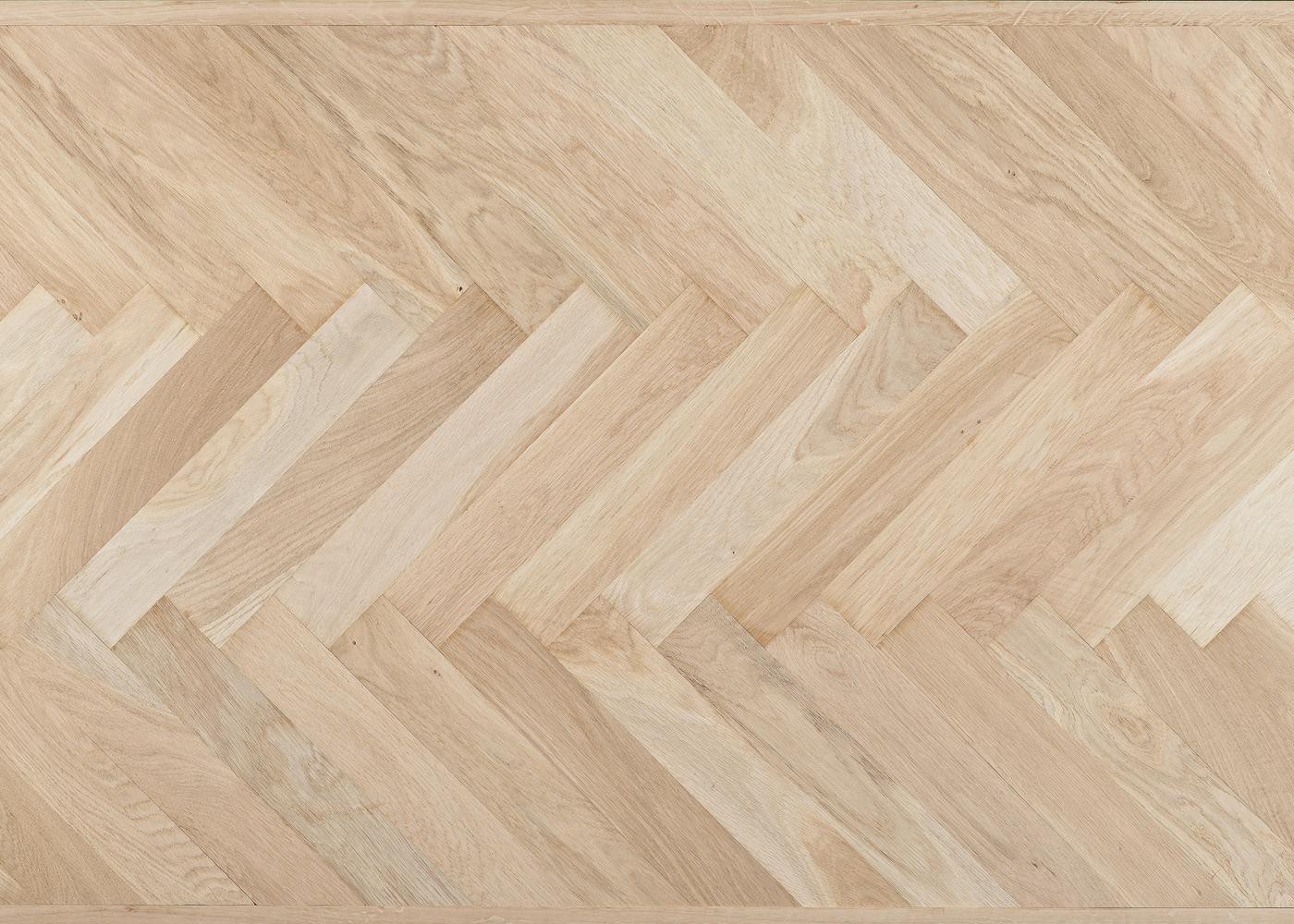 Parquet chêne massif Brut Bâton Rompu Nature NF - 1/2 lame gauche + 1/2 droite - 14x70x400
