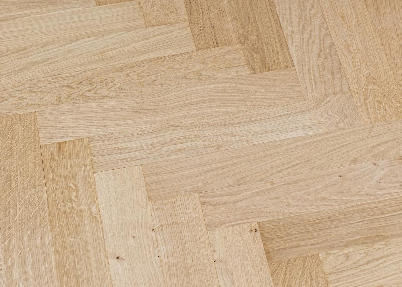Parquet chêne massif Brut Bâton Rompu Elégance NF - avec calepinage - 14x110x500