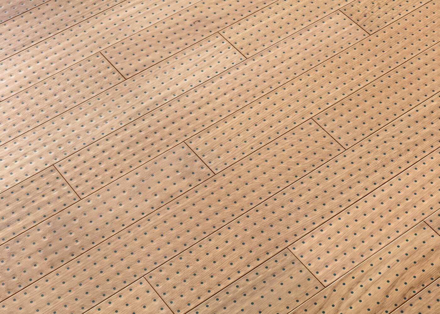 Parquet chêne contrecollé Pico Bois Points Bleus, par Ronan et Erwan Bouroullec 14x70x490