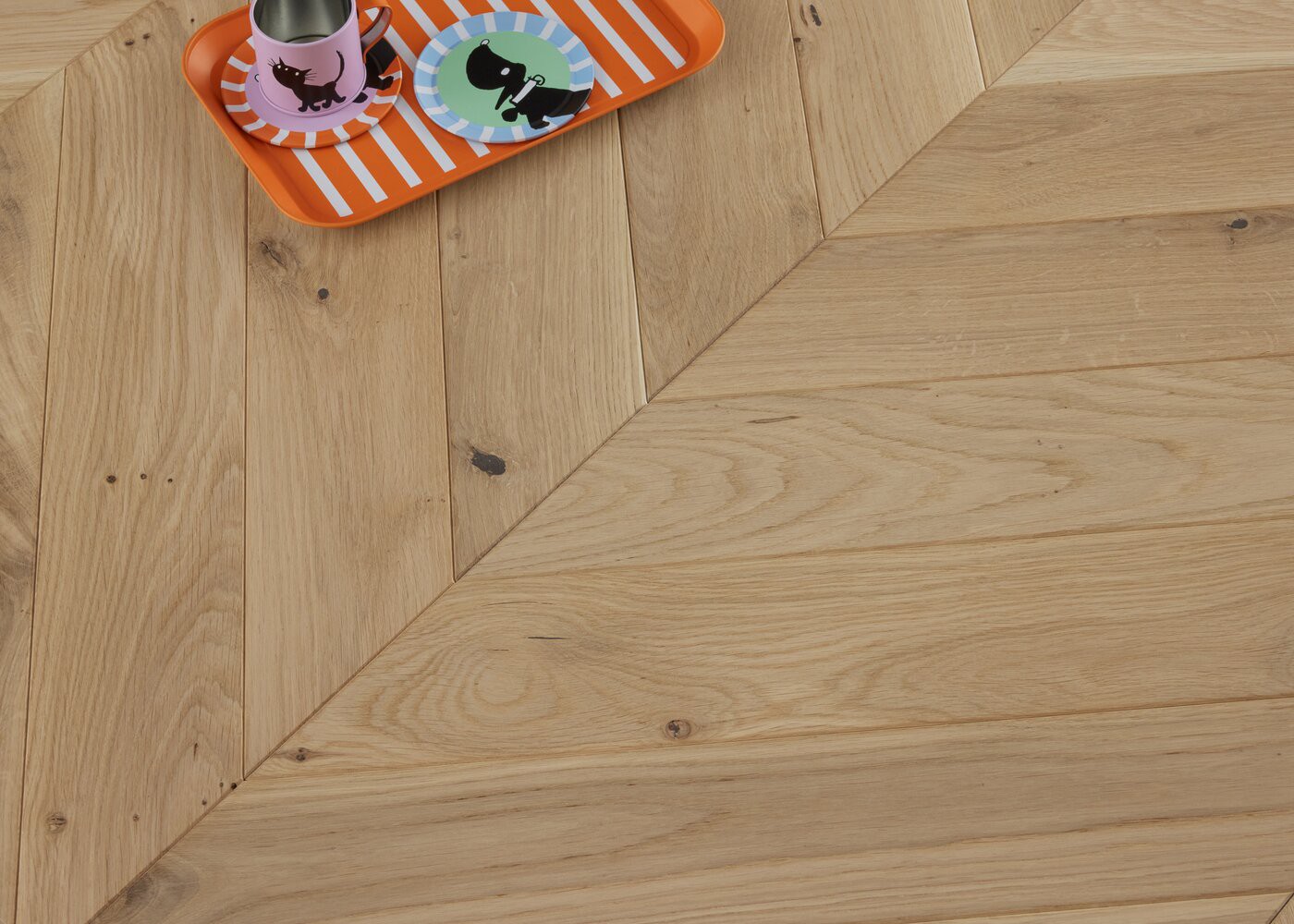 Parquet chêne massif Point de Hongrie Go4 brossé vernis mat Rivoli 15x90x600 (PàP)