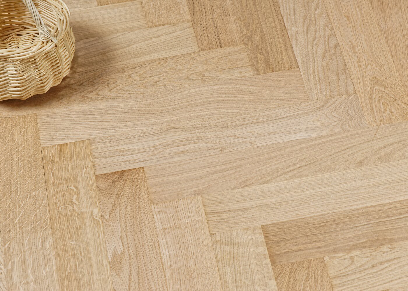 Parquet chêne massif Brut Bâton Rompu Premier NF - avec calepinage - 14x110x500