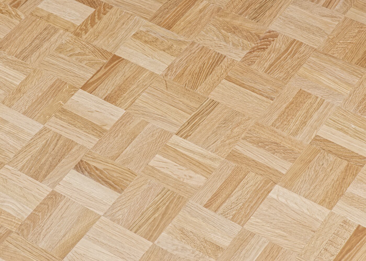 Parquet ch&ecirc;ne massif Damier brut Premier 5 lames de 120 mm/carr&eacute;, dalle de 480x480