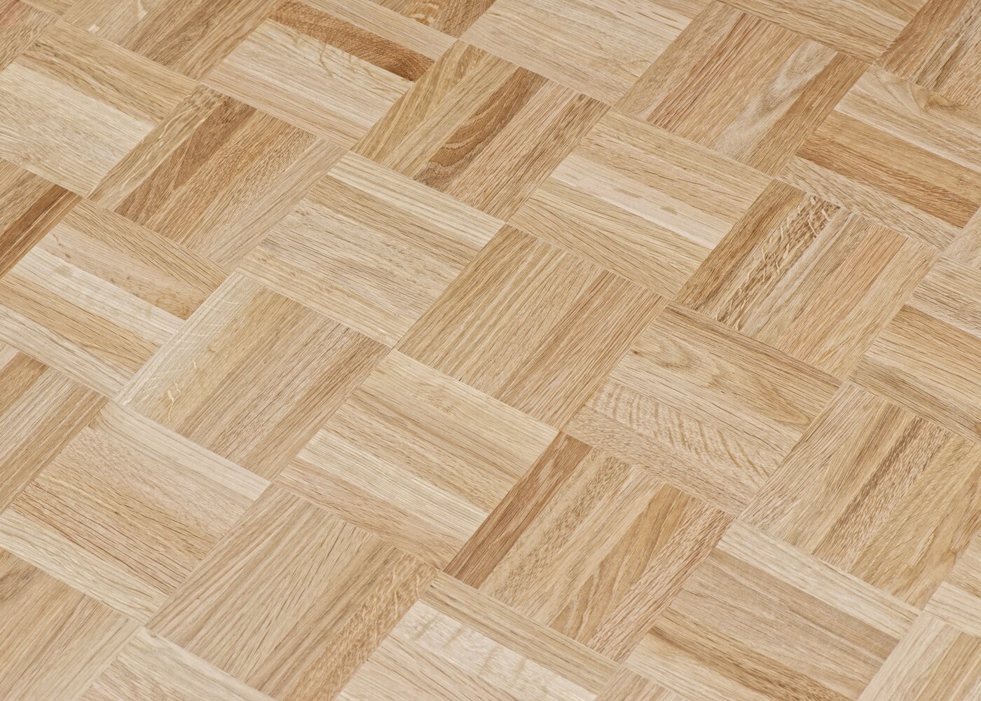 Parquet chêne massif Damier brut Premier 5 lames de 120 mm/carré, dalle de 480x480