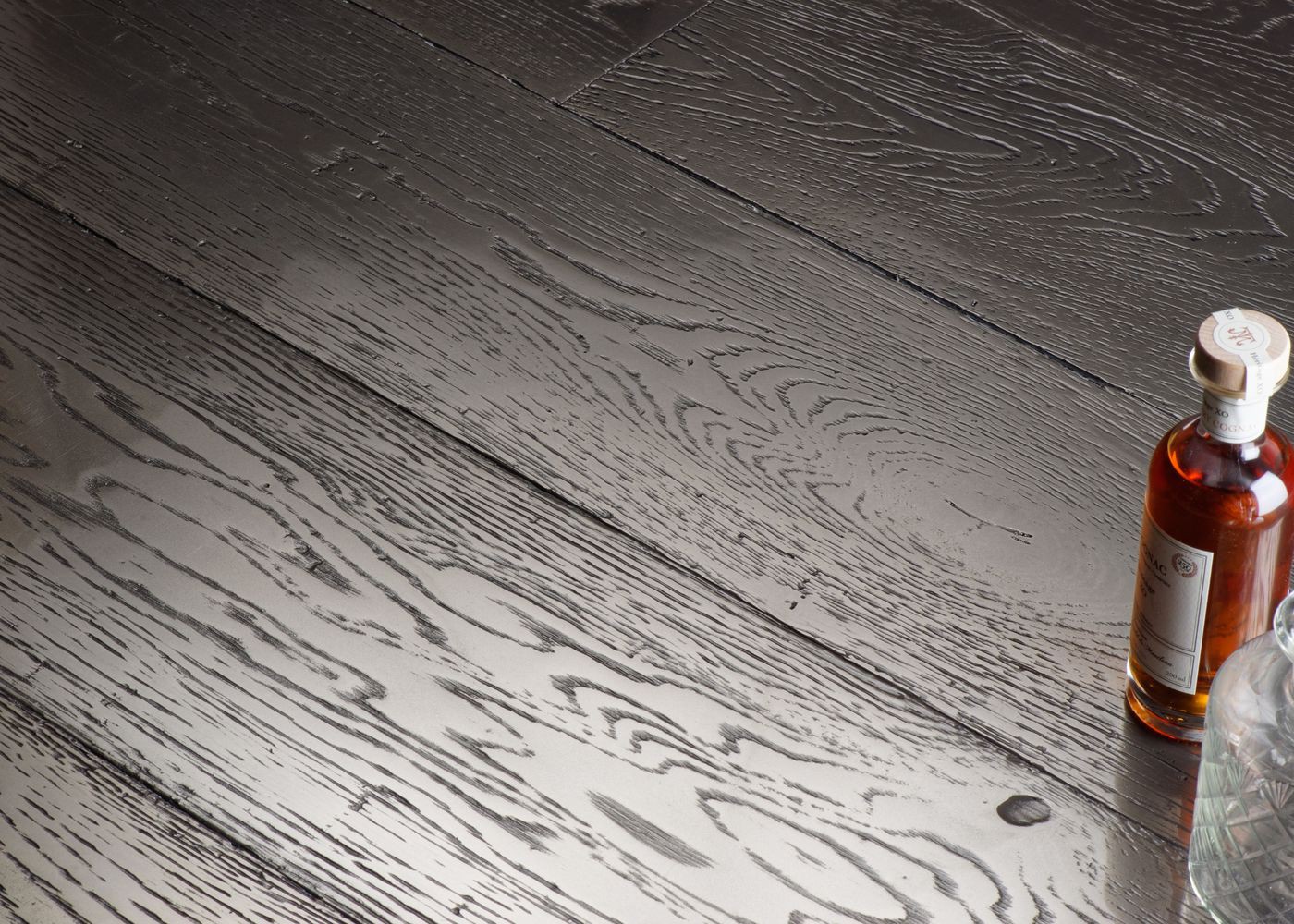 Parquet chêne contrecollé G2 Métal ARGENTE PEFC brossé vieilli 15x160x1200-2300