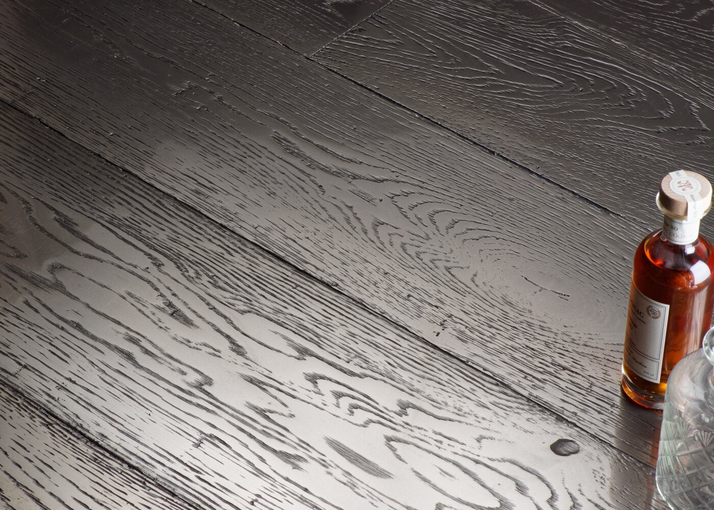 Parquet chêne contrecollé G2 Métal ARGENTE brossé vieilli 15x160x1200-2300