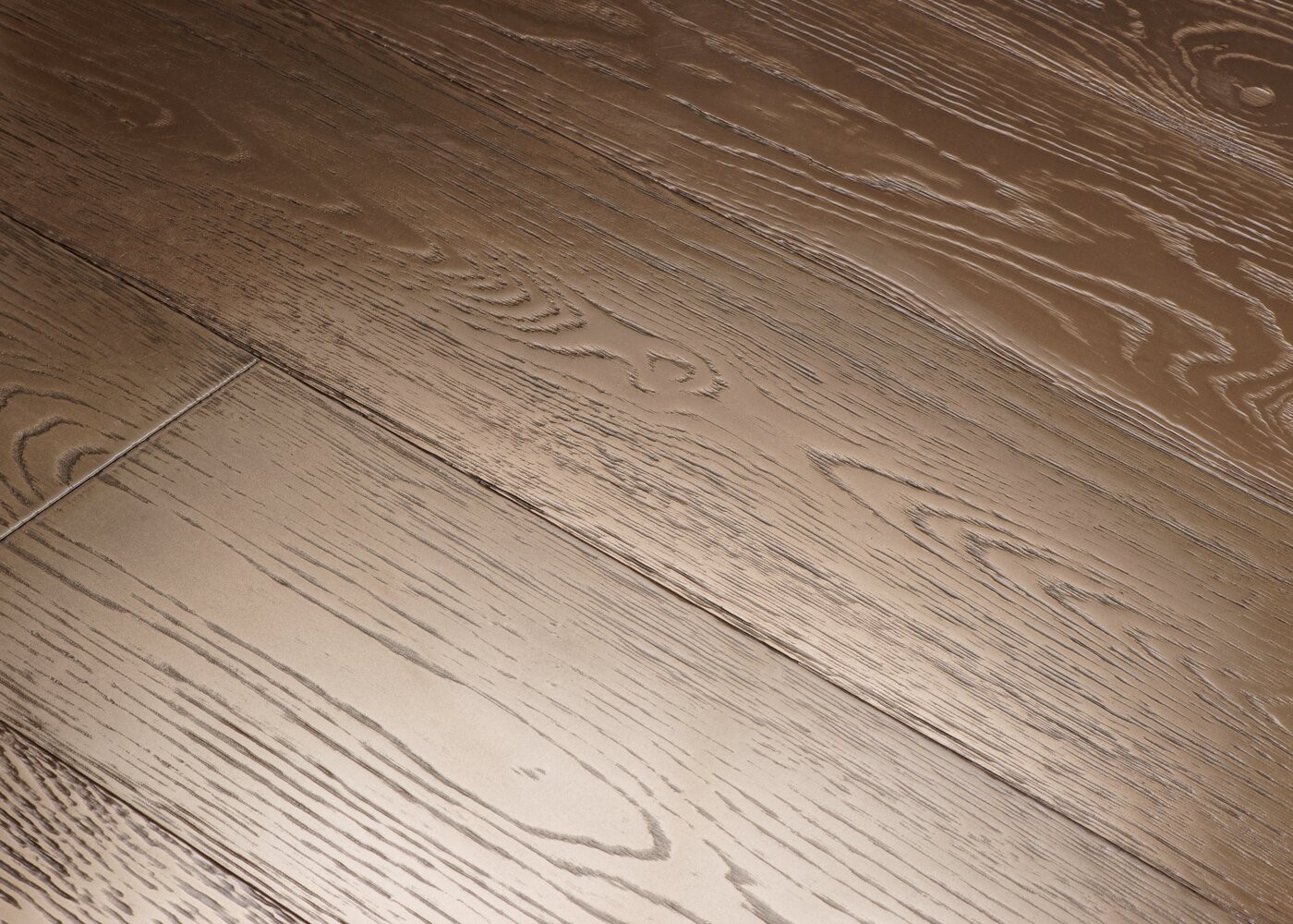 Parquet chêne contrecollé G2 Métal BRONZE brossé vieilli 15x160x1200-2300