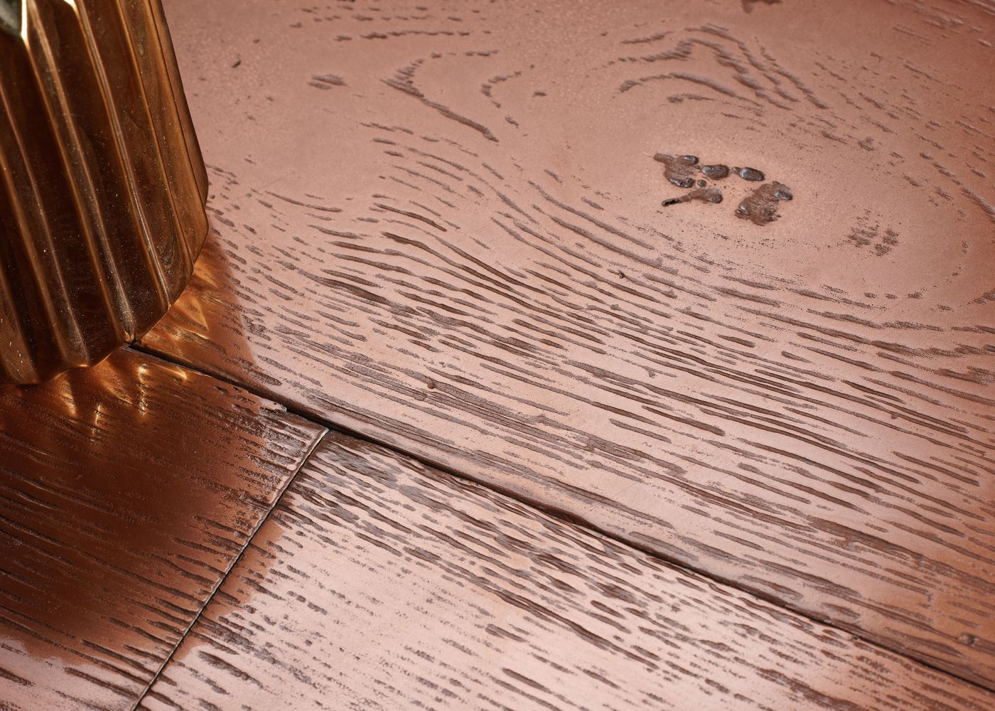 Parquet chêne contrecollé G2 Métal CUIVRE PEFC brossé vieilli 15x160x1200-2300