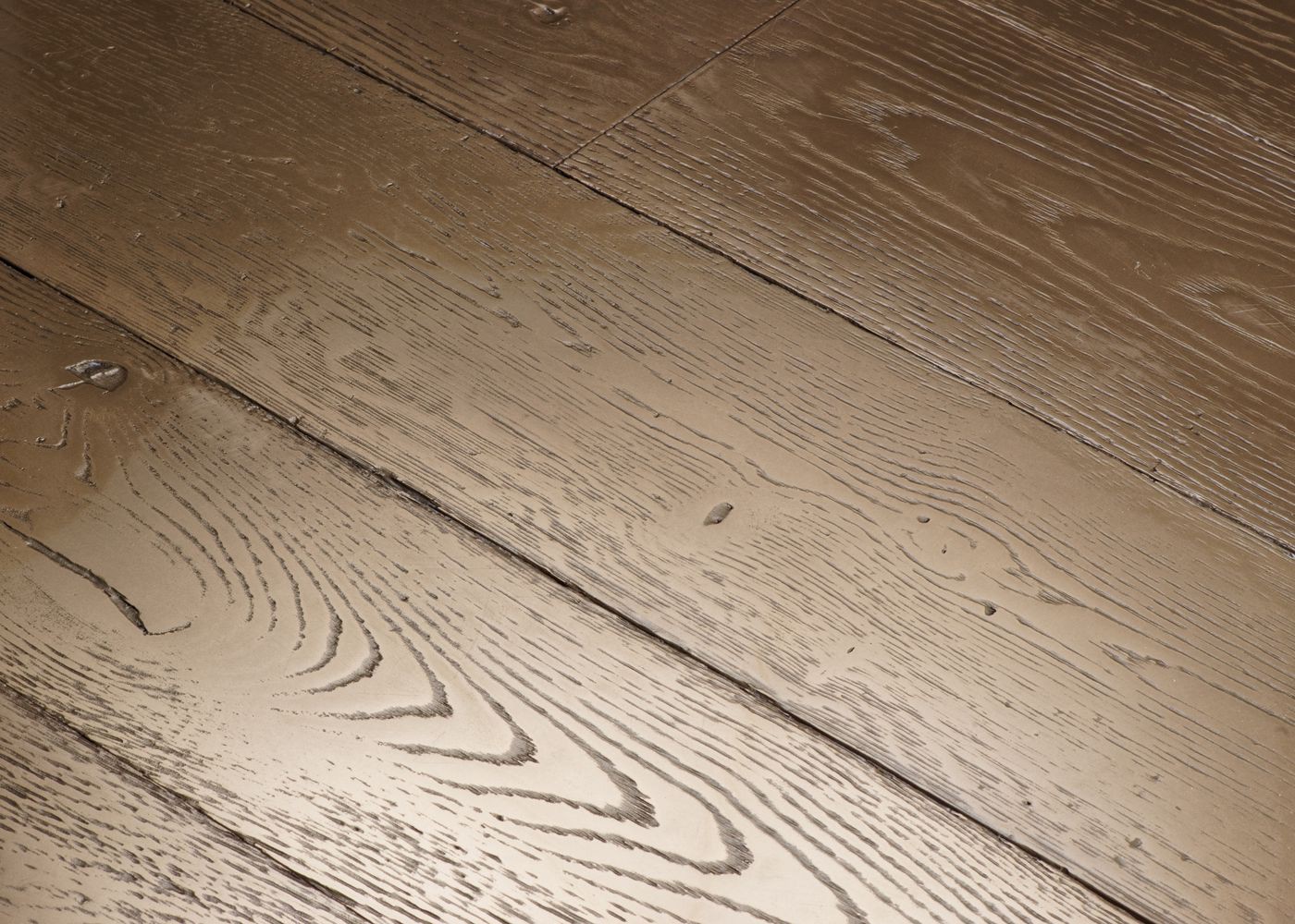 Parquet chêne contrecollé G2 Métal GOLD PEFC brossé vieilli 15x160x1200-2300