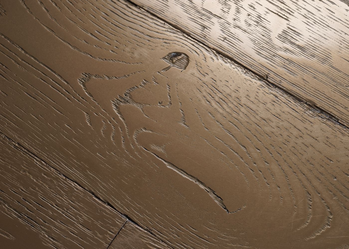 Parquet chêne contrecollé G2 Métal GOLD PEFC brossé vieilli 15x160x1200-2300