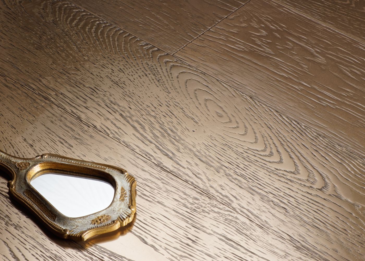 Parquet chêne contrecollé G2 Métal GOLD PEFC brossé 15x160x1200-2300