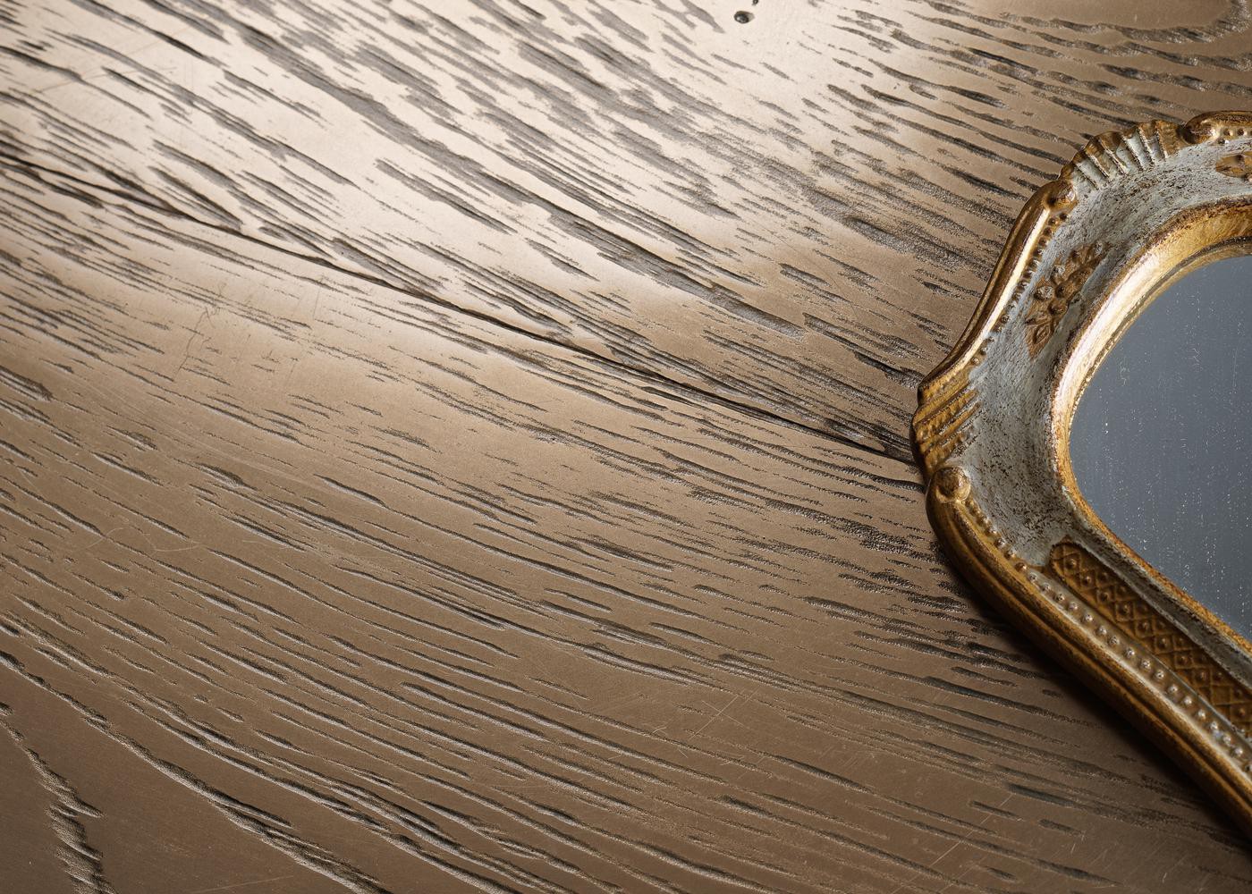 Parquet chêne contrecollé G2 Métal GOLD PEFC brossé 15x160x1200-2300