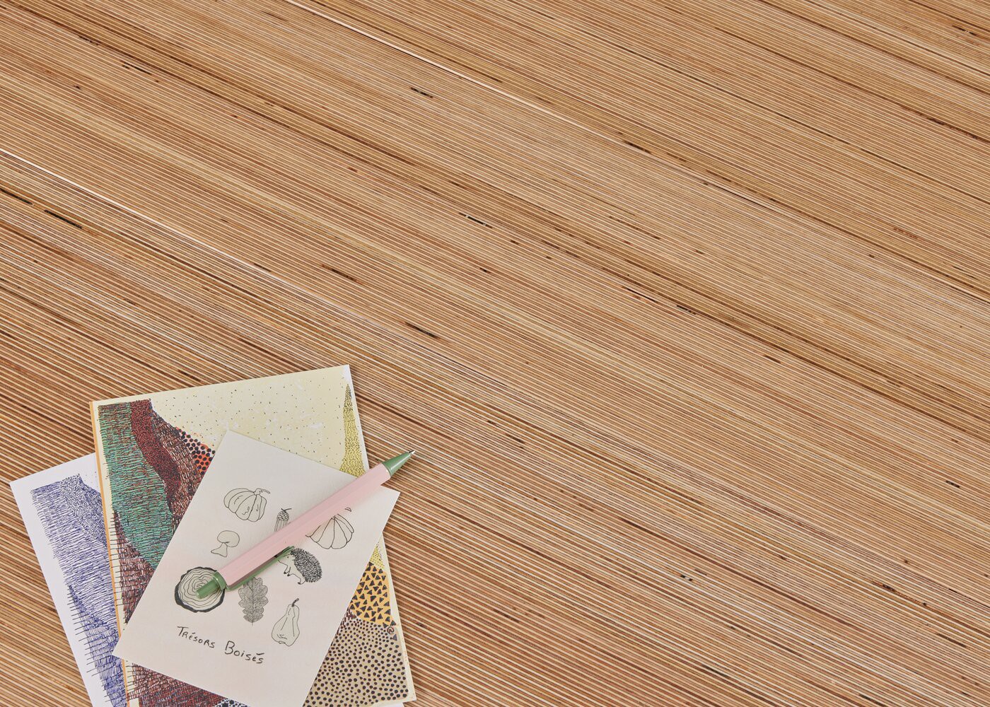 Parquet bouleau contrecollé Kaolin Naturel 14x190x2480