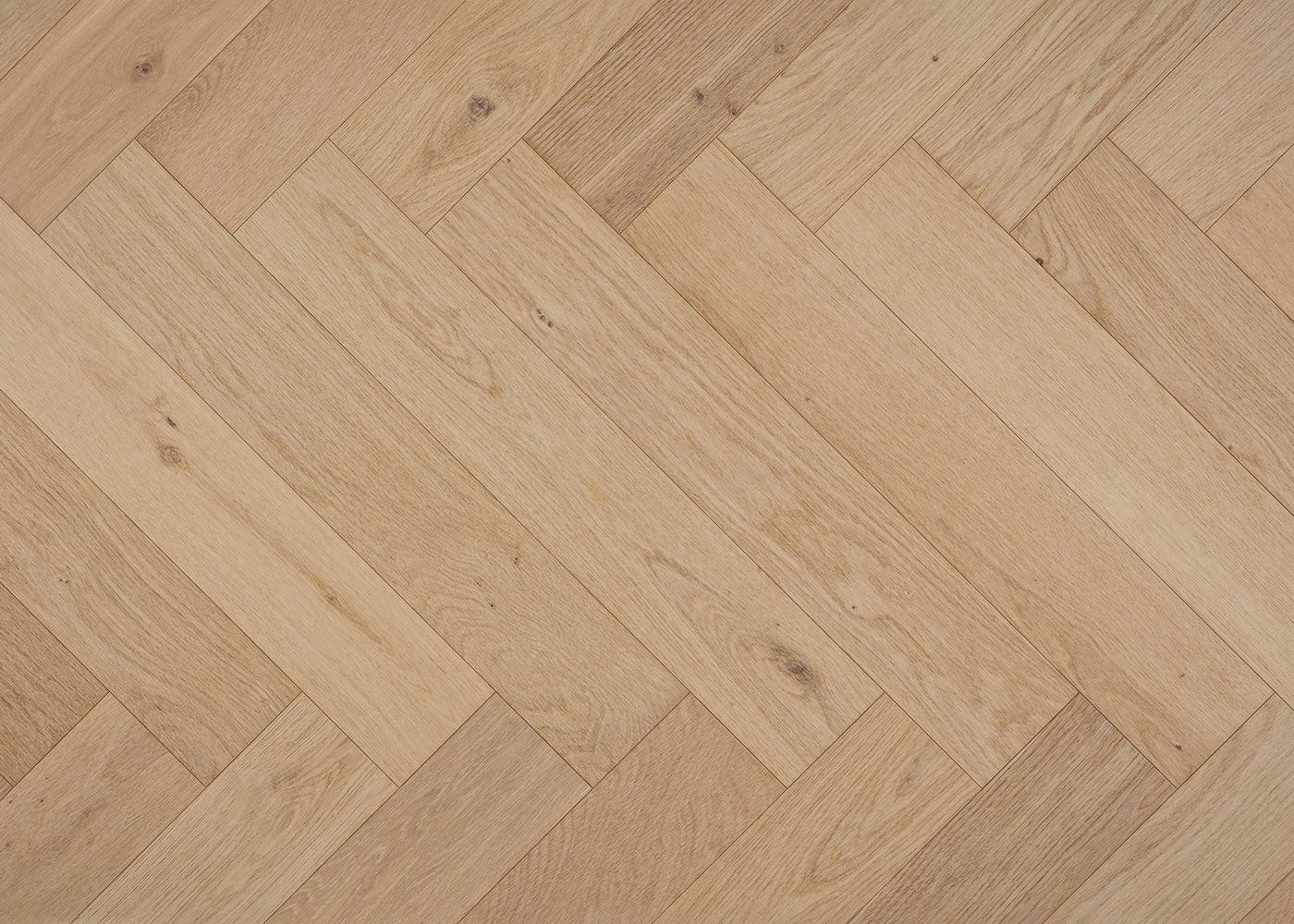 Parquet chêne contrecollé BOTZARIS Bâton Rompu brossé huile UV Elégance support HDF 12x92x610