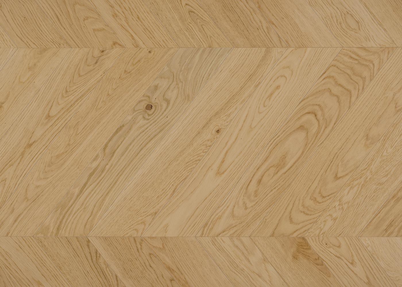 Parquet chêne contrecollé SOLENZARA Point de Hongrie brossé vernis mat Elégance support HDF angle 45° 12x92x600