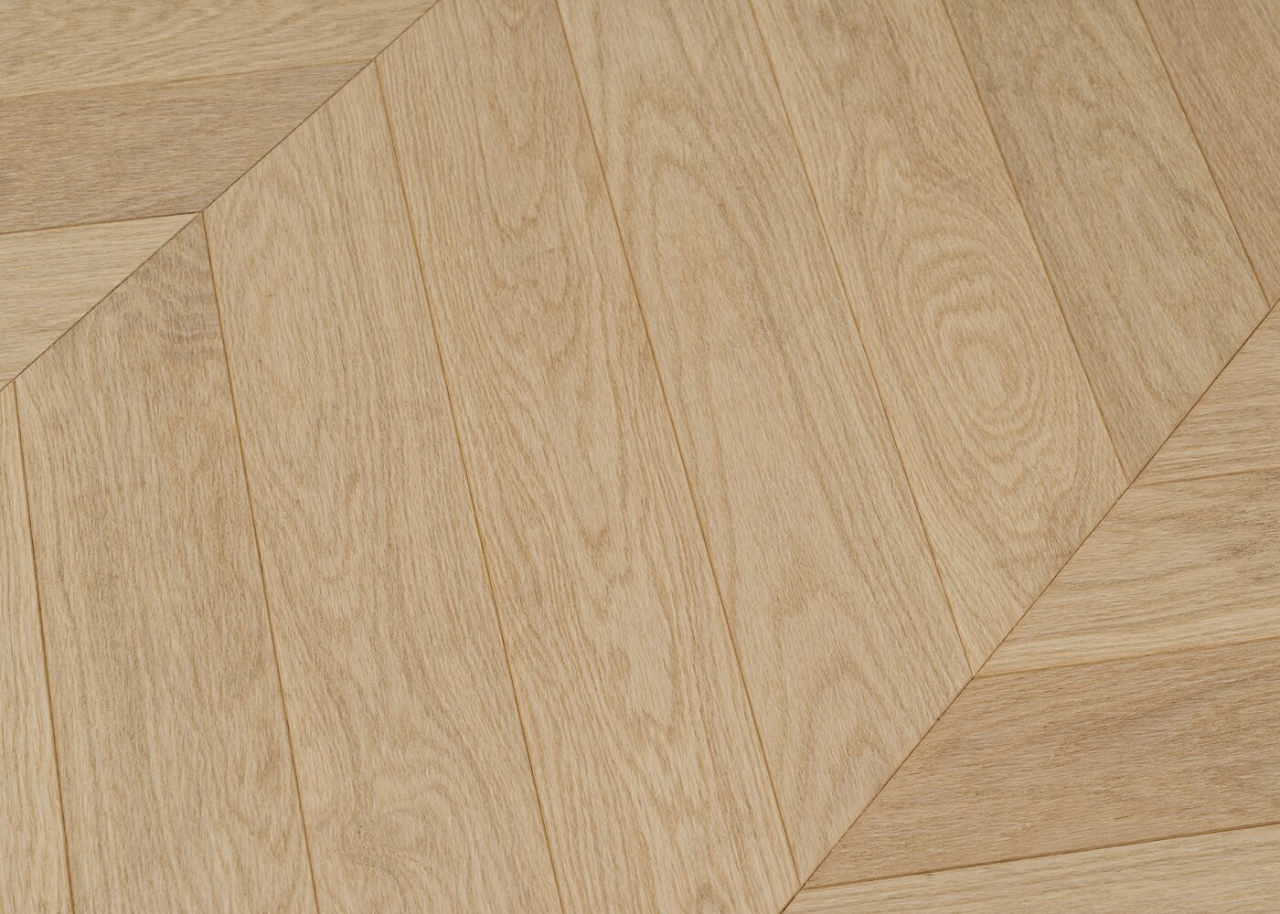 Parquet chêne contrecollé BRUT Point de Hongrie brut Select support HDF angle 45° 12x92x600