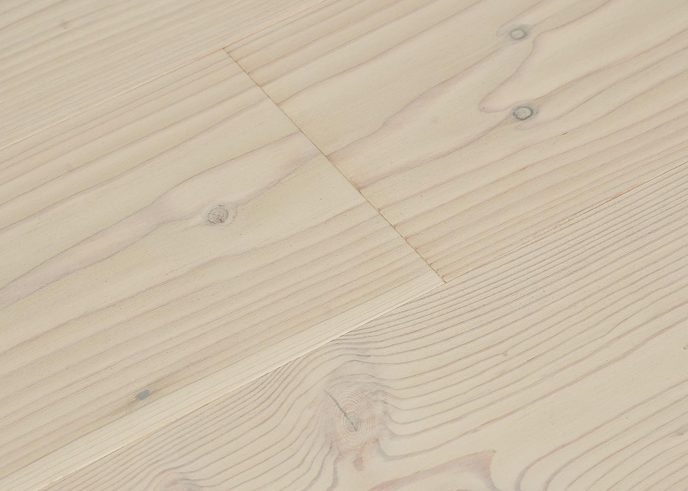 Parquet Mélèze contrecollé brossé Matière huilé BLANC PROFOND 15x192x2400